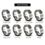 font options for inside engraving on gray atp molecule rings