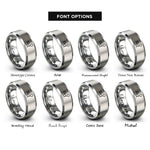 font options for inside engraving on grey atp molecule rings