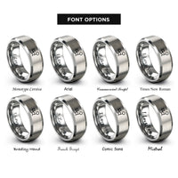 font options for inside engraving on grey atp molecule rings