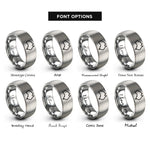font options for inside engraving on grey au rings