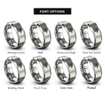 font options for inside engraving on gray audio waveform rings