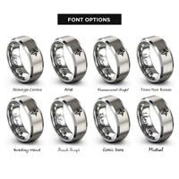 font options for inside engraving on gray audio waveform rings