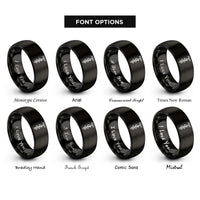 font options for inside engraving on black auger bit rings