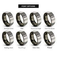 font options for inside engraving on gunmetal & grey auger bit rings