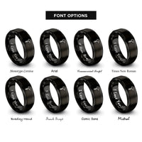 font options for inside engraving on black auger drill rings