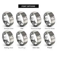 font options for inside engraving on gray auger drill rings
