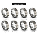 font options for inside engraving on gray auger drill rings