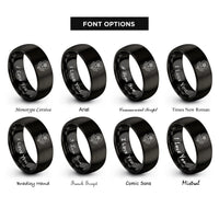 font options for inside engraving on black august poppy rings