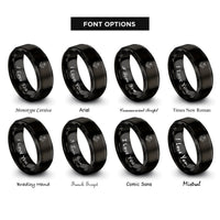 font options for inside engraving on black august poppy rings