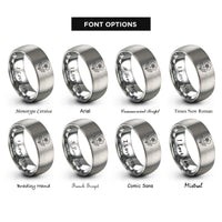 font options for inside engraving on grey august poppy rings