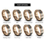 font options for inside engraving on rose gold august poppy rings