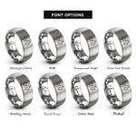font options for inside engraving on gray aunt angel wings rings