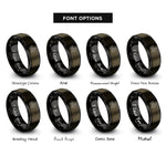 font options for inside engraving on gunmetal & black aunt angel wings rings