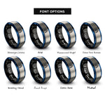 font options for inside engraving on black & blue & grey aurora rings