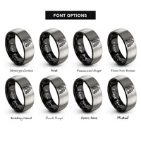 font options for inside engraving on black & grey aurora rings