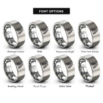 font options for inside engraving on gray aurora rings