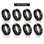 font options for inside engraving on black & grey australia rings