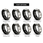 font options for inside engraving on black & grey australia rings