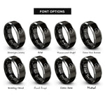 font options for inside engraving on black & grey australia rings