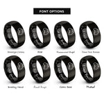 font options for inside engraving on black australia rings