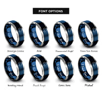font options for inside engraving on blue & gray australia rings