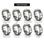 font options for inside engraving on silver australia rings