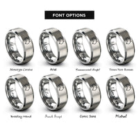 font options for inside engraving on silver australia rings