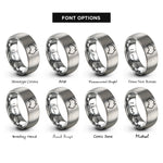 font options for inside engraving on grey australia rings