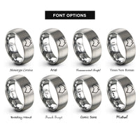 font options for inside engraving on grey australia rings
