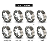 font options for inside engraving on grey australia rings