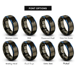 font options for inside engraving on gunmetal & blue australia rings