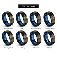 font options for inside engraving on gunmetal & blue australia rings