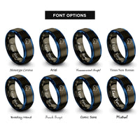 font options for inside engraving on gunmetal & blue australia rings