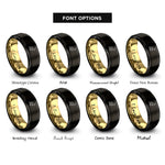 font options for inside engraving on black & gold australia heart rings