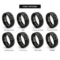 font options for inside engraving on black australia stamp rings