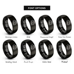 font options for inside engraving on black australia stamp rings