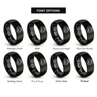 font options for inside engraving on black australia stamp rings