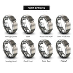 font options for inside engraving on silver australia stamp rings