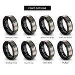 font options for inside engraving on black & gray australian capital territory rings