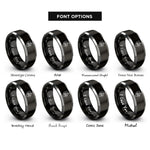 font options for inside engraving on black & gray australian capital territory rings