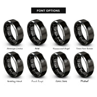 font options for inside engraving on black & gray australian capital territory rings