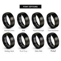 font options for inside engraving on black australian capital territory rings