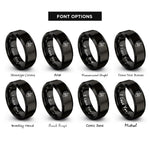 font options for inside engraving on black australian capital territory rings
