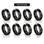 font options for inside engraving on black & grey australian shepherd rings