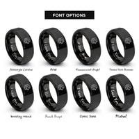 font options for inside engraving on black australian shepherd rings