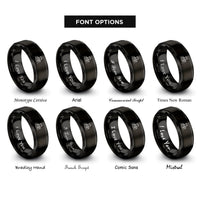 font options for inside engraving on black auto mechanic silhouette rings