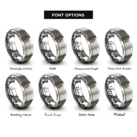 font options for inside engraving on gray auto mechanic silhouette rings