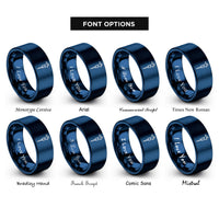 font options for inside engraving on blue automatic pipettor rings