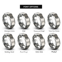 font options for inside engraving on grey automatic pipettor rings
