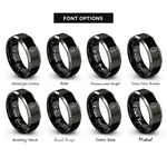 font options for inside engraving on black & grey avocado half rings